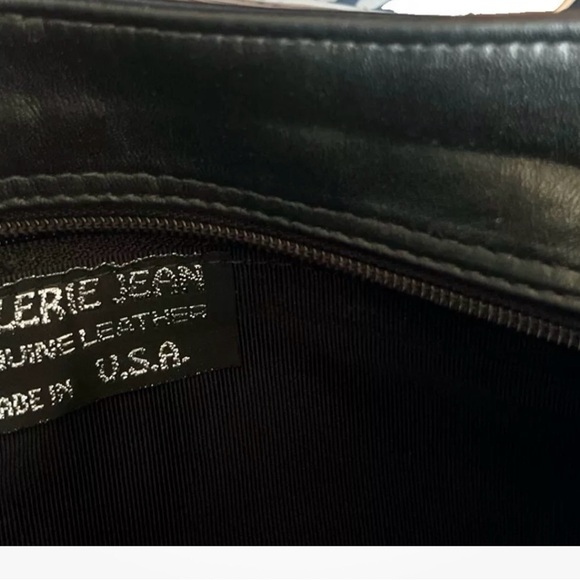 Valerie Jean Handbag Genuine Leather Black Shoulder Purse - Picture 3 of 4